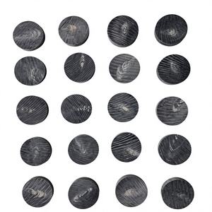 Botones de cuerno de búfalo negro hechos a mano, con parte trasera plana y lisa, con patrón en blanco, con parte trasera de jet, con cuentas, ecológicos, para manualidades de moda B.S. - Product Image 3