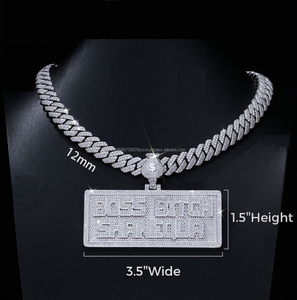 Gran oferta, colgante de diseñador personalizado de lujo en plata de ley con diamantes de moissanita VVS, joyería fina de tendencia, colgante de hip hop - Product Image 1