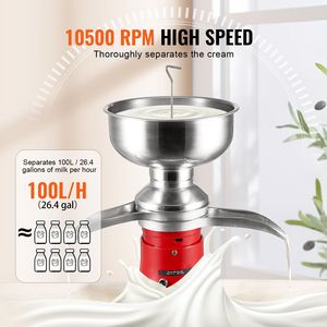 Separatore Elettrico per Crema in Acciaio Inox 304, Produzione 100L/H, 10500 Giri/Min, Separatore per Latte di Capra, Macchina Centrifuga per Lavorazione Lattiero-Casearia - Product Image 4