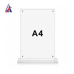Support de table magnétique en acrylique transparent pour menu A4, double face, pour affichage sur bureau, fabriqué en Malaisie - Product Image 1