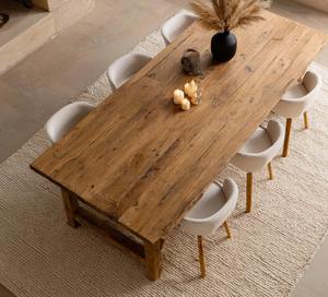 Table à manger en noyer massif faite à la main, moderne et écologique, meubles en bois sur mesure à prix avantageux - Product Image 1