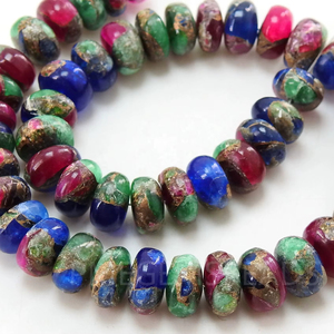 Turquesa Mohave Cobre, Cuentas Lisas Pulimentadas, Forma Redonda, Para Hacer Joyería, Hilo de 8 Pulgadas, 8MM, Suministros al por Mayor - Product Image 2