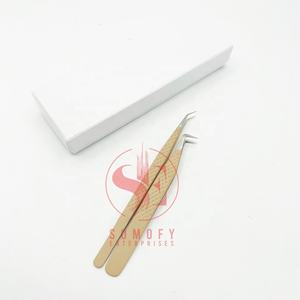 Pinzas para pestañas desnudas de volumen de 90 grados con logotipo personalizado gratis Pinzas para pestañas de Punta rápida de acero inoxidable Etiqueta privada de alta calidad - Product Image 5