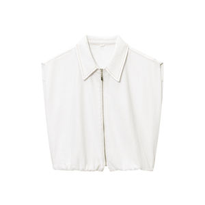 Chaleco Acolchado con Hebillas Metálicas, Cierre de Cinturón, Cuello Redondo, Transpirable, Resistente al Viento, Abrigo Casual de Invierno para Mujer - Product Image 1