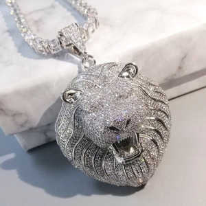 RB Gems Custom Rose Gold Christian Hiphop <b>Rapper</b> Iced Moissanite VVS Quality Bezel Setting Women's IGI Certified Pendant Charms - Product Image 2
