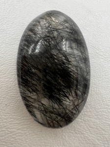 ควอตซ์รูไทล์สีดำธรรมชาติ คริสตัลดิบทรงรี ควอตซ์ทัวร์มาลีนสีดำ หินบำบัด สำหรับทำเครื่องประดับ ขายส่งจำนวนมาก - Product Image 4