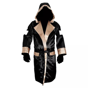 FAWKES Sports FS-BR-001 Boxing <b>Robe</b> White Emulsion <b>Hooded</b> Breathable All Seasons - Product Image 2