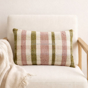 Funda de cojín lumbar grande de 30 × 80 cm, tejida a mano, con rayas verticales, para cama larga, cojín decorativo para sofá - Product Image 2