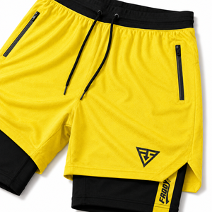 Pantalones Cortos Deportivos 2 en 1 para Hombre, de Secado Rápido, para Gimnasio, Entrenamiento, Fitness, con Bolsillos con Cremallera, Ropa Deportiva Transpirable - Product Image 2