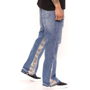 Jean en denim pour homme confortable, super extensible, style streetwear, délavé, doublure polaire, pour l'hiver, l'automne et le printemps, prix compétitif - Product Image 2