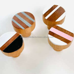 Perilla personalizable de madera y resina epoxi y cajón de metal Perillas de puerta Perillas de cajón Tiradores y manijas Herrajes para muebles - Product Image 3