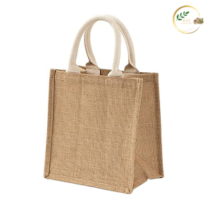 Durable Reusable Jute Beach <b>Bag</b> with Zipper Closure Laminated Interior for Seaside Travel and Outdoor Activities - Product Image 2