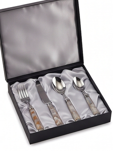 Ensemble de couverts en acier inoxydable faits à la main avec manche en résine, parfait pour les dîners élégants à la maison et les mariages - Product Image 6
