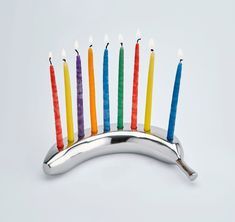 VENTA EXITOSA: Portavelas de Aluminio de 9 Ranuras con Impresión Personalizada, Hecho a Mano, Arcoíris, para Decoración de Bodas y Hogar, Duradero - Product Image 1