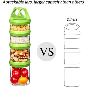 Contenitori Portatili Impilabili Ermetici Senza BPA per Alimenti, Snack, Latte in Polvere e Bevande con Sistema di Chiusura a Rotazione - Product Image 3