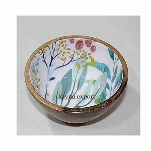 Premium Quality Customized Mango <b>Wood</b> Salad <b>Bowl</b> Disposable Dining Table Centerpiece Decorative <b>Fruit</b> <b>Bowl</b> for Restaurant Hotel - Product Image 3