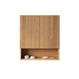 TOBI 26\" <b>Wall</b> <b>Mounted</b> Striped Bathroom <b>Cabinet</b> with Doors Open Storage Compartment & Shelf Over Toilet Furniture Compartment - Product Image 1