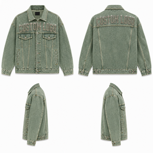 Chaqueta Vaquera Verde Personalizada, Fabricante de Ropa Urbana a la Moda - Product Image 5