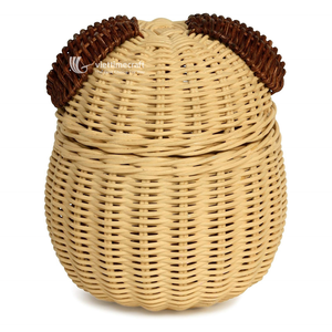 Panier tressé en forme d'animal mignon, bac de rangement en fibres végétales, organisateur de jouets pour chambre d'enfant, chambre à coucher, décoration intérieure - Product Image 3