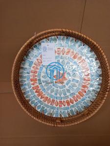 Mother of Pearl Rectangular Serving <b>Tray</b> – Handmade Shell Inlay Decorative <b>Tray</b> for Home Decor Coffee <b>Table</b> Serving OEM ODM - Product Image 2