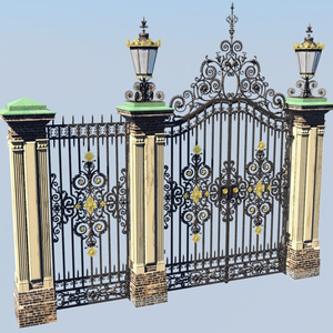 Modern Wrought Iron Home Front Gate Design for Outdoor Use – <b>Secure</b> Steel Compound Wall Gate with Elegant Decorative Style - Product Image 4