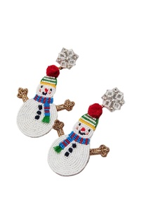 Pendientes y Joyería para Oreja con Diseño de Cangrejo de la Mejor Calidad, Bordados con Cuentas Rojas y Blancas, para Niñas, de la India - Product Image 2