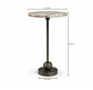 Table basse sur piétement géométrique avec plateau en marbre strié, structure métallique et pieds en étain élégants, écologique, style Mid-Century Modern - Product Image 2
