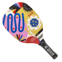 Pala de Pickleball TOPPRO con Cara de Madera de Bajo, Panel de Fibra de Carbono, Empuñadura de PU Premium, Núcleo de Polímero en Forma de Panal de Abeja, 10 mm de Grosor, Superficie Rugosa