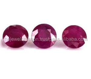 Piedras Preciosas de Rubí Natural de 4 mm, Facetadas, Redondas, Sueltas, Calidad Superior AAA, Joyería India, Genuinas, Certificadas, Alibaba India 2026 - Product Image 1