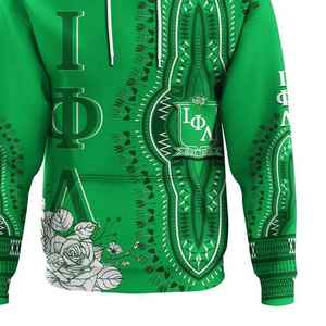 Sweat-shirt à capuche Iota Phi Lambda Sorority vert émeraude, motif Dashiki Rose, sweat-shirt personnalisé pour femmes, sweat-shirt à capuche d'inspiration africaine - Product Image 5