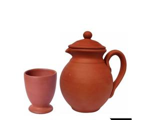 Enfriador de Agua de Barro Ecológico y Sostenible, Hecho a Mano, Dispensador de Agua de Arcilla con Enfriamiento Natural y Base para el Hogar y la Comedor - Product Image 1