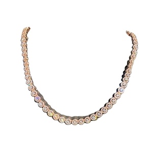 Collar de moissanita de forma redonda blanca Hermoso Collar personalizado de plata esterlina Collar hermoso de moissanita - Product Image 1