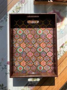 Bandeja de madera impresa de gran superficie, bandeja de madera impresa ancha para servir en fiestas y eventos, suministro al por mayor de platos para servir - Product Image 4