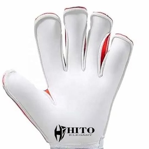 ถุงมือผู้รักษาประตูฟุตบอลคุณภาพพรีเมียม ดีไซน์สั่งทำพิเศษ สีขาว ลายนูนเยอรมัน ทำจากยางลาเท็กซ์เยอรมัน 4 มม. สายรัดยางลาเท็กซ์เยอรมัน ตัดเย็บแบบไฮบริด - Product Image 4