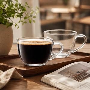 Tasse à café en verre borosilicate artisanal de 190 ml, tasse à thé, tasse à espresso sans plomb, tasse à latte, en vrac - Product Image 6