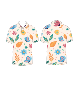 Camisa Polo para Hombre con Estampado Floral de Mariposas Coloridas, Manga Corta, Cuello Casual, Botones, Transpirable y Ligera para Verano - Product Image 6