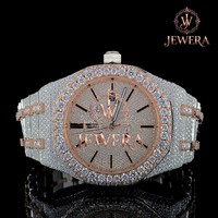 Montre Hip Hop de Luxe pour Homme en Acier Inoxydable de Qualité Supérieure avec Diamant Moissanite, Cadran Élégant et Verre Résistant aux Rayures