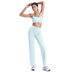 Two Piece Yoga Set Women Gym Outfit <b>Leggings</b> <b>and</b> Crop <b>Top</b> Activewear Comfortable Stretchable Fitness Set - Product Image 2