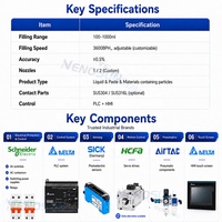 Mesin Pengisi Cairan NENOSUN Dust Cover 2 Heads Servo Piston Diving Filling Machine 2 Nozzle Volumetric Dosing Pump untuk Cairan, Pasta, dan Granul