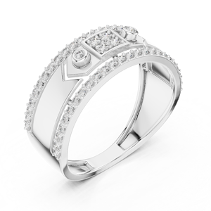 ROYAL CITADEL CUT LAB GROWN DIAMOND BAND SET 18KT WHITE GOLD RHODIUM PLATED MINIMALIST WEDDING ENGAGEMENT PARTY DAILY OFFICE <b>MEN</b> - Product Image 4