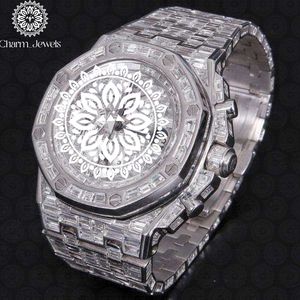 Montre de luxe Charm Jewells en acier inoxydable 40 mm, cadran polygonal, mouvement mécanique analogique, design ajouré, fermoir pliant, unisexe 10 - Product Image 2