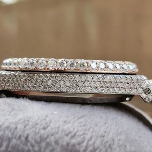 นาฬิกาข้อมือผู้หญิง Splendid Glew Jewelry ประดับเพชร หน้าปัดอะนาล็อก ควอตซ์ ตัวเรือนแซฟไฟร์คริสตัล โมอิสซาไนต์ สายเงินหรูหรา กลไก ETA กันน้ำ - Product Image 4