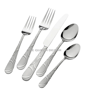 Mirrored Steel <b>Flatware</b> Cutlery Set Natural Polished Latest Design Food Grade Metal Cutlery <b>Flatware</b> for Parties - Product Image 1