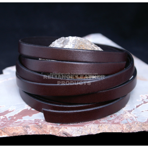 Durable Flat <b>Leather</b> Cord 5mm Dark Brown Handmade Cowhide <b>Leather</b> Strip for <b>Bracelet</b> DIY Reliance <b>Leather</b> Regular Flat <b>Leather</b> - Product Image 5