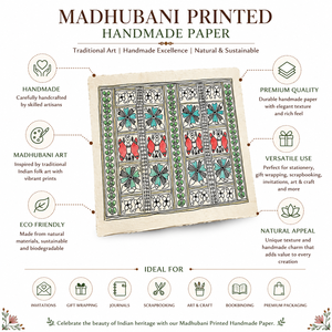 Papel Madhubani Premium Impreso a Mano para Manualidades, Envoltura de Regalos, Papelería, Scrapbooking, Impresión y Proyectos DIY - Product Image 6