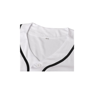 Camiseta Deportiva Unisex Blanca de Béisbol, Manga Corta, Cierre de Botones, Color Sólido, Transpirable, de Poliéster, para Adultos, Todas las Temporadas - Product Image 5