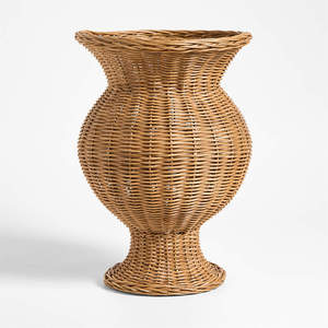 Vases à fleurs en rotin doré, pot rond tressé pour arrangements floraux, à poser sur table ou au sol - Product Image 4