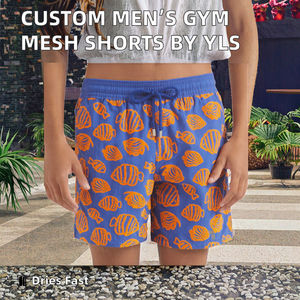 Pantalones Cortos Deportivos de Gimnasio para Hombre, de Tela Oxford, con Cordón Ajustable, Cintura Media, Transpirables, de Malla, para Verano, Servicio OEM, 180 gramos - Product Image 2