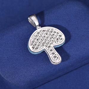Cute Blue Mushroom Pendant With Moissanite Stones 925 Solid Silver Plated Themed Charm <b>Unique</b> Unisex Pendant <b>Gift</b> <b>For</b> <b>Her</b> - Product Image 3