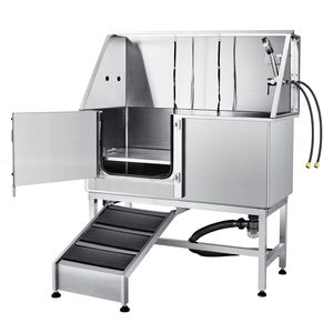 62\" Professional Stainless Steel Dog Grooming Tub <b>Pet</b> <b>Cleaning</b> <b>Bathing</b> Station Ramp Faucet Soap Box Rich Accessory Bath for - Product Image 1